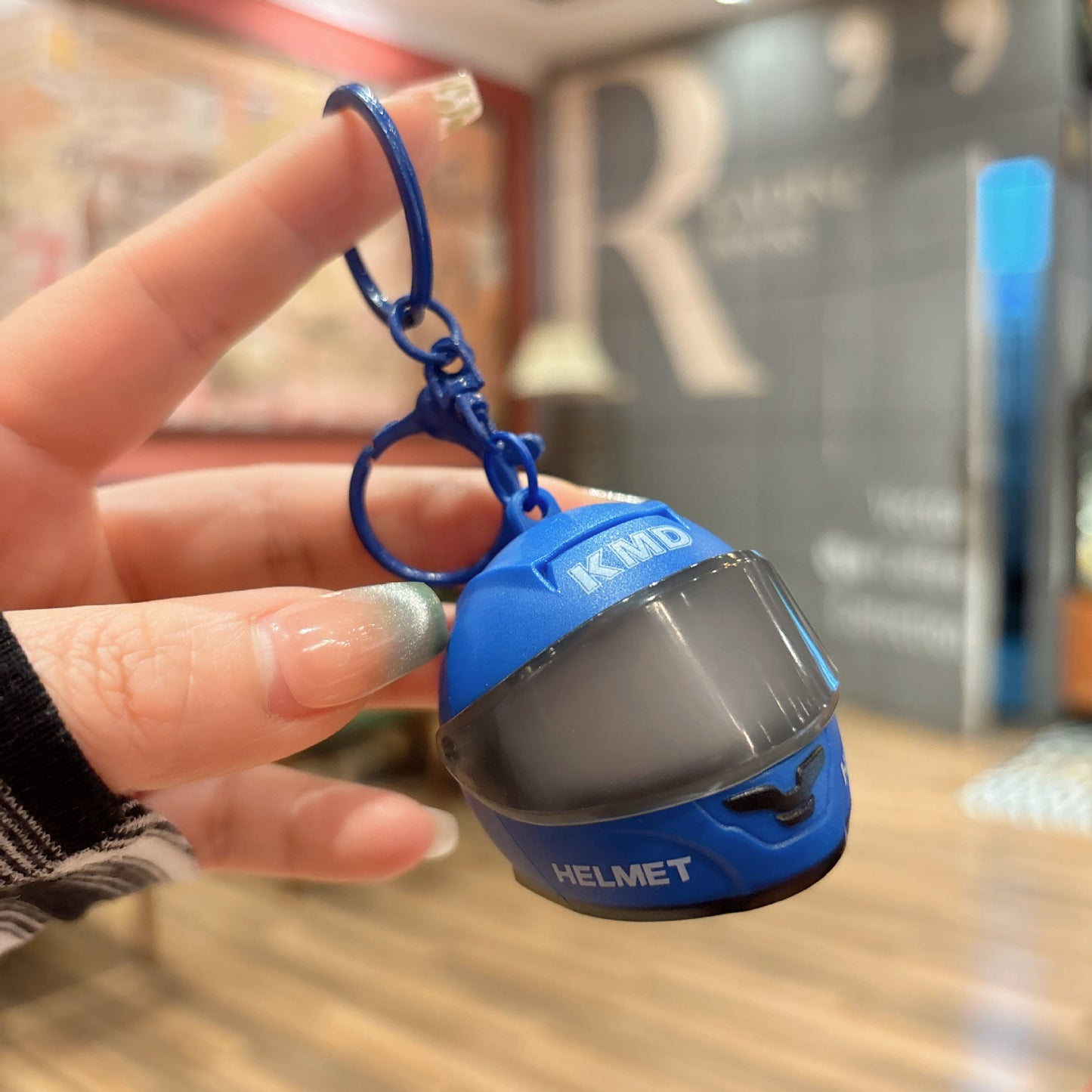 LED Light Up Motorcycle Helmet Keychain