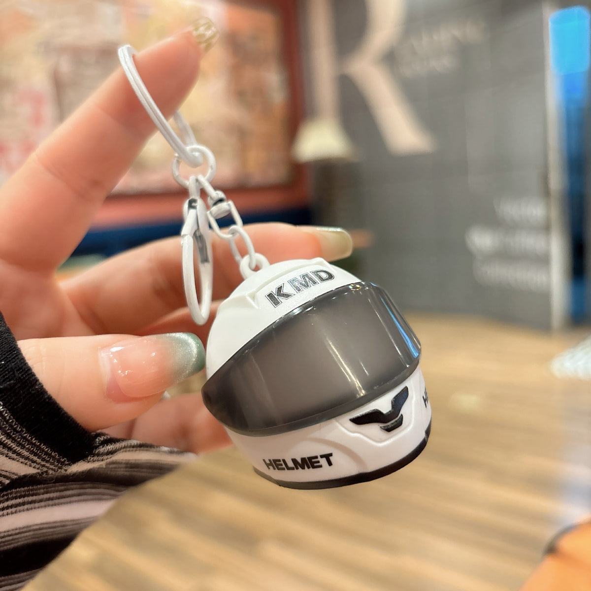 LED Light Up Motorcycle Helmet Keychain